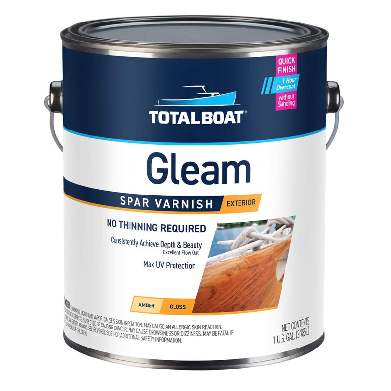 TotalBoat Gleam Marine Spar Varnish, Gloss and Satin Polyurethane Finish for Wood, Boats and Outdoor Furniture (Gloss, Gallon) - Image 1